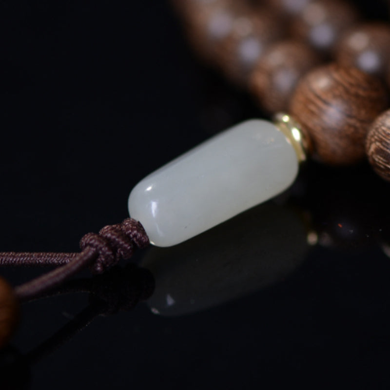 Nimara Ritual 108 Mala Beads Rosewood Jade Calm Bracelet