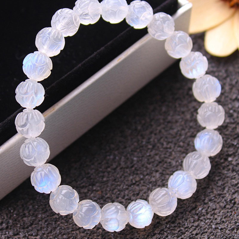 Nimara Ritual Natural Moonstone Lotus Love Bracelet