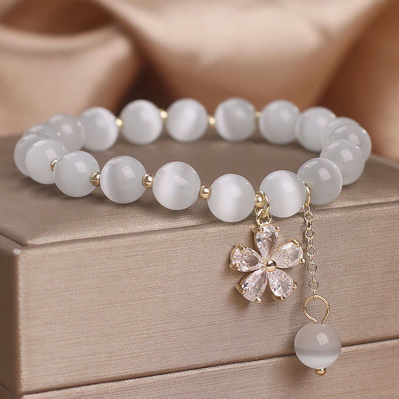 Nimara Ritual Cat's Eye Flower Charm Peace Support Bracelet