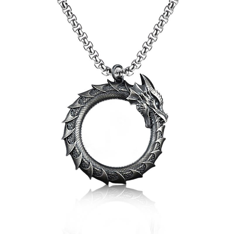 Nimara Ritual Pure Tin Dragon Snake Protection Necklace Pendant