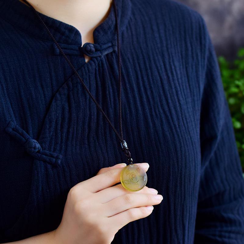 Feng Shui Liuli Yin Yang Protection Balance Pendant Necklace