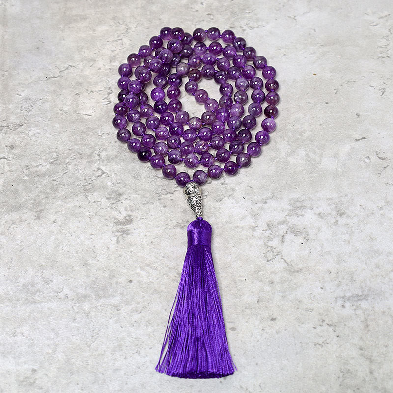 Nimara Ritual Tibetan 108 Mala Beads Necklace Yoga Meditation Prayer Beads Necklace