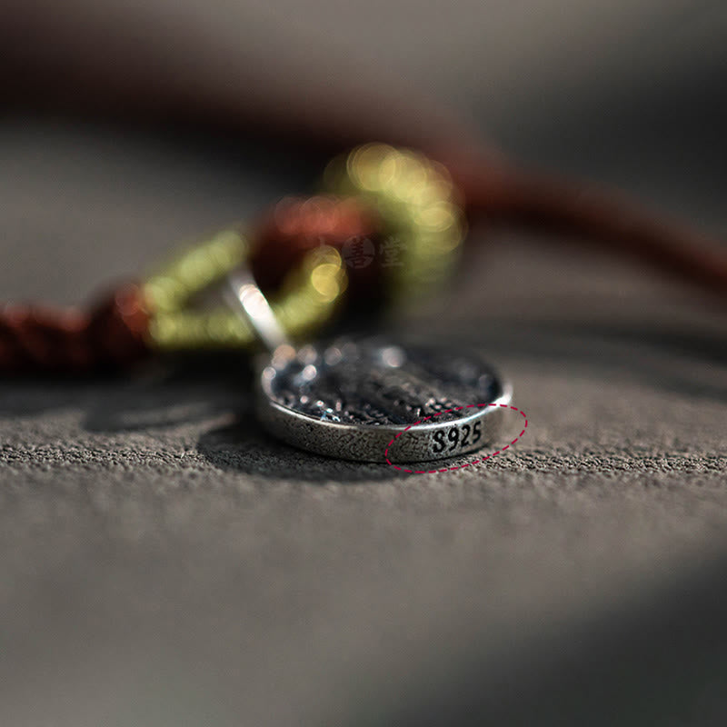 Nimara Ritual Handmade 925 Sterling Silver Five Directions Gods of Wealth Luck Protection String Braid Bracelet