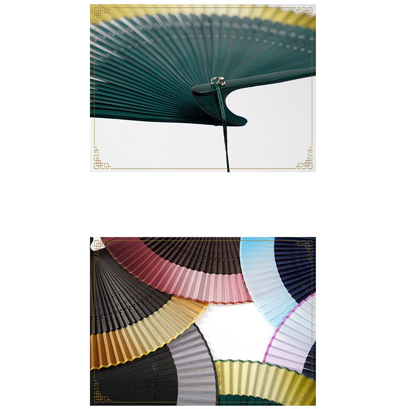 Nimara Ritual Gradient Color Hollow Engraved Handheld Bamboo Folding Fan