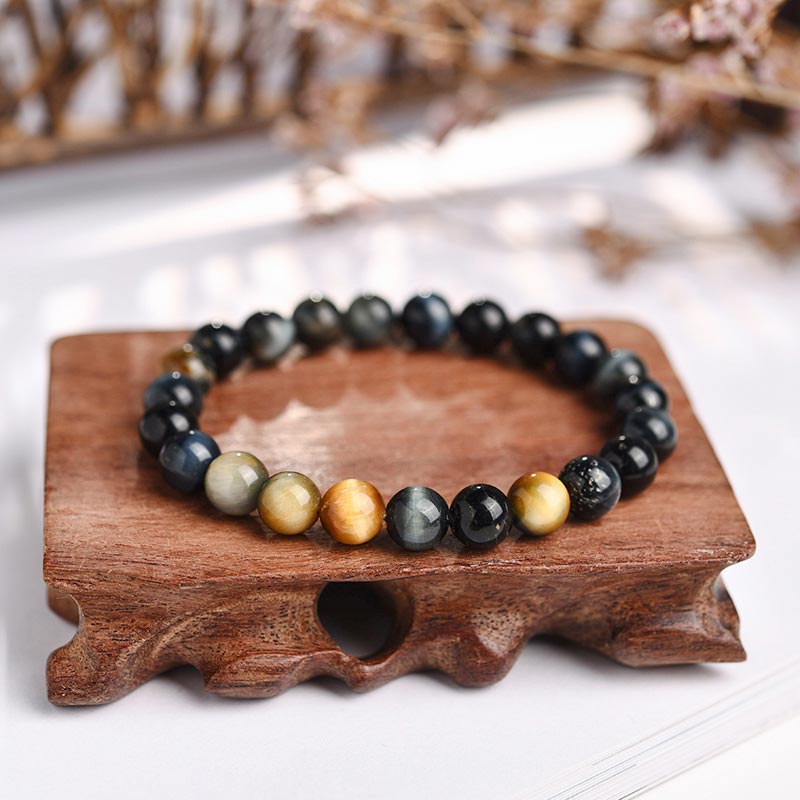 Nimara Ritual Anxiety Stress Healing Crystal Tiger Eye Bead Bracelet