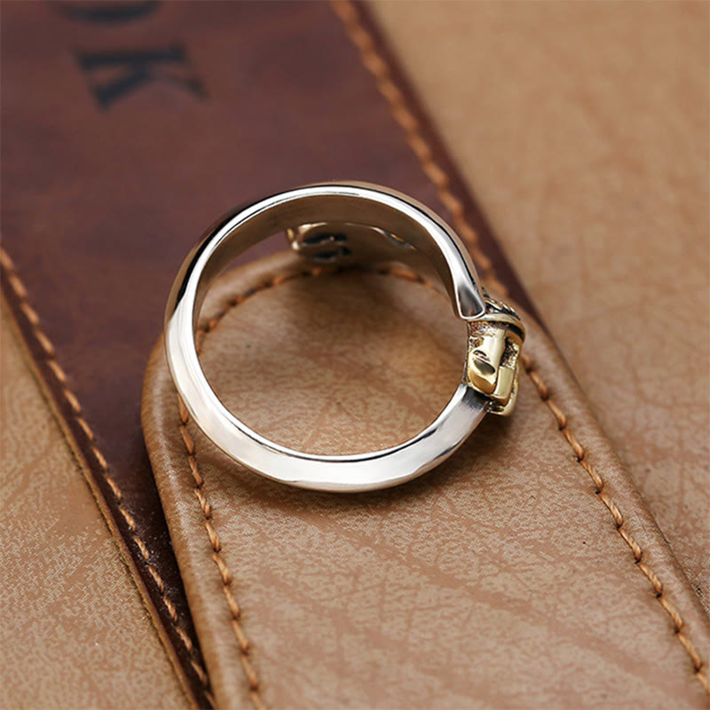 Nimara Ritual Tibetan Dorje Vajra Engraved Design Copper Luck Wealth Adjustable Ring