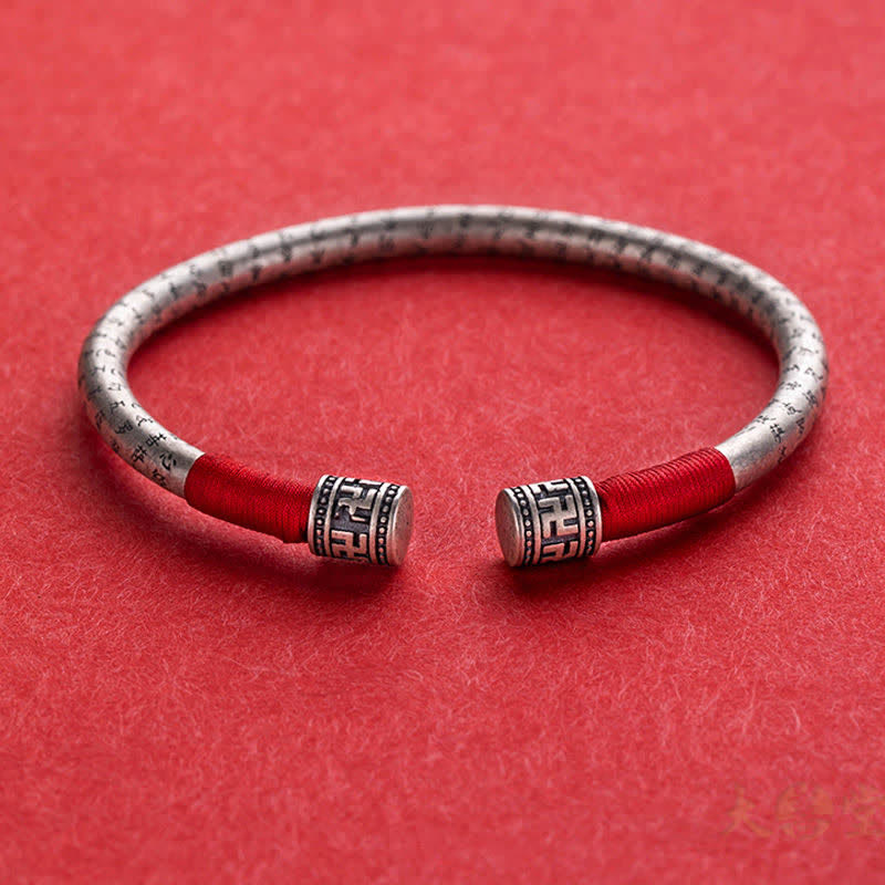 Nimara Ritual Tibet Om Mani Padme Hum Luck Red String Bracelet Bangle