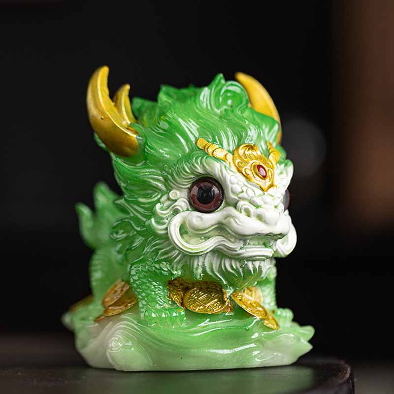 Nimara Ritual Color Changing Small Kirin Resin Tea Pet Home Figurine Decoration