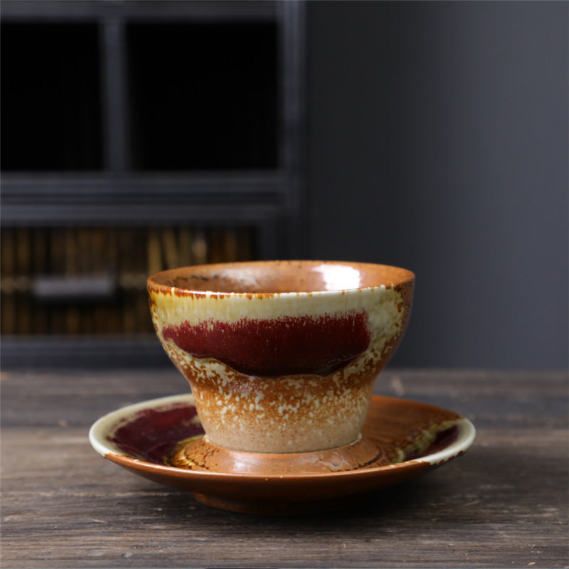Nimara Ritual Planet Design Ceramic Coffee Mug Rough Pottery Tea Coffee Cup With Saucer