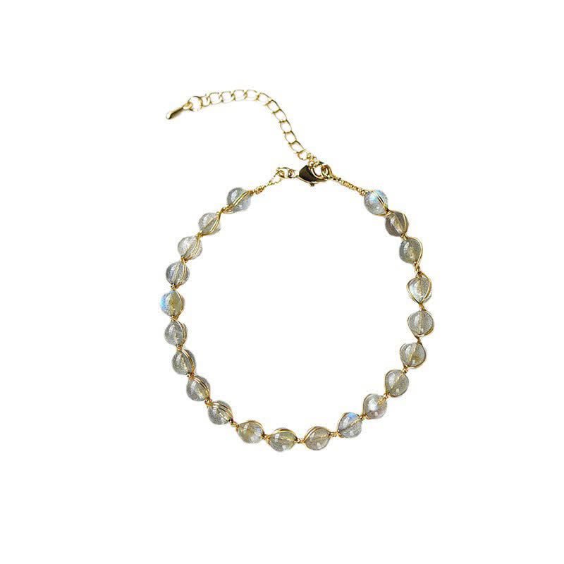 Nimara Ritual Natural Moonstone 14K Gold Plated Healing Positive Bracelet