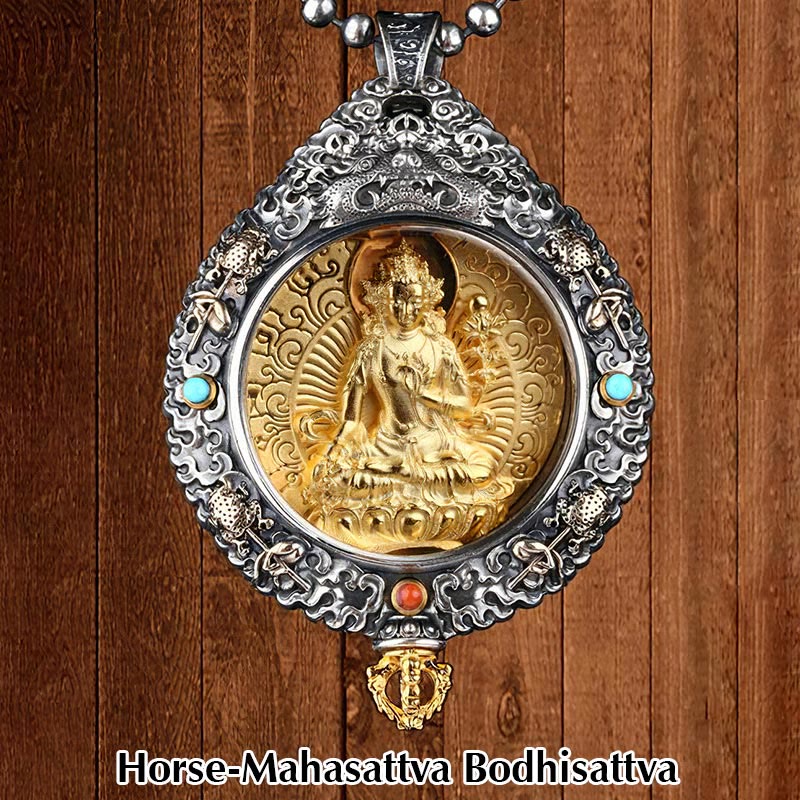 Nimara Ritual Chinese Zodiac Natal Buddha Thangka Nine Palaces Eight Diagrams Wealth Rotatable Necklace Pendant