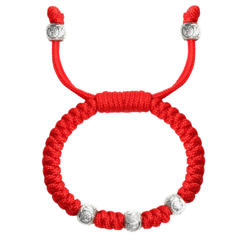 Nimara Ritual 925 Sterling Silver King Kong Knot Multicolored Red String Strength Handmade Braided Kids Child Bracelet