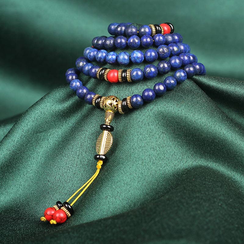 Nimara Ritual Tibetan Mala Lapis Lazuli Lazurite Positive Bracelet