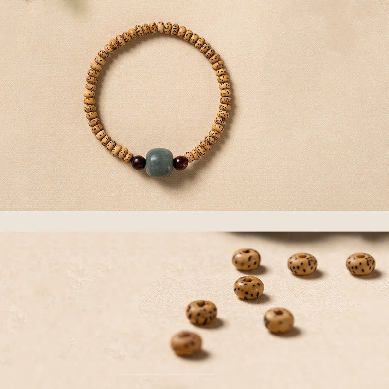 Nimara Ritual Bodhi Seed Small Leaf Red Sandalwood Wisdom Bracelet