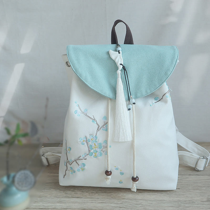Nimara Ritual Handmade Embroidered Large Capacity Canvas Backpack