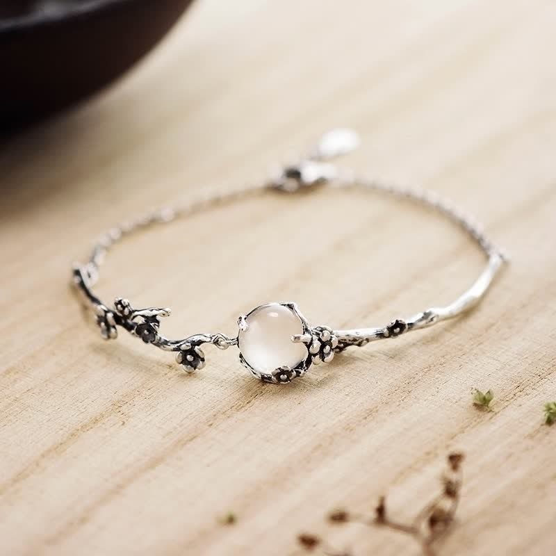 Nimara Ritual "Sending Grace and Harmony"Plum Blossom Chalcedony Bracelet Includes Gift Message Card