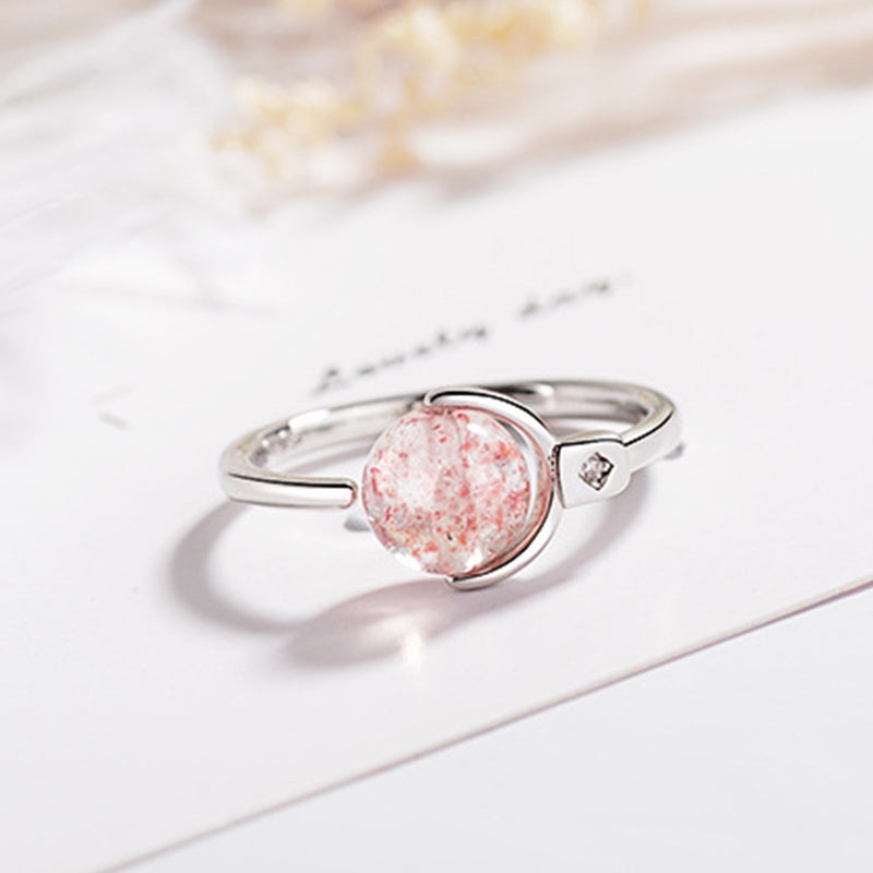 Nimara Ritual Pink Crystal Soothing Rotation Ring