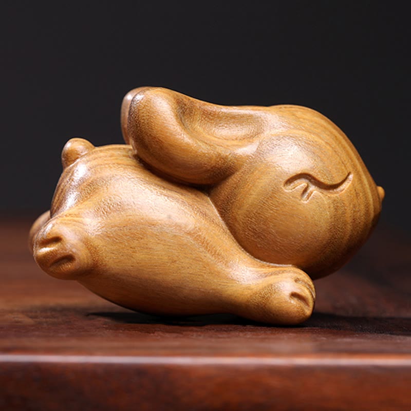 Nimara Ritual Green Sandalwood Small Mini Cute Rabbit Bunny Peace Decorations