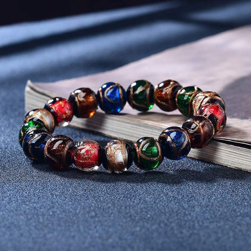 Nimara Ritual Colorful Liuli Glass Bead Luck Bracelet