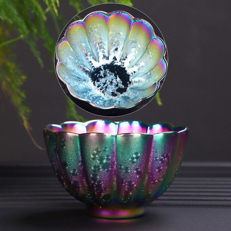Nimara Ritual Rainbow Color Jianzhan Ceramic Teacup Kung Fu Tea Cup Bowl