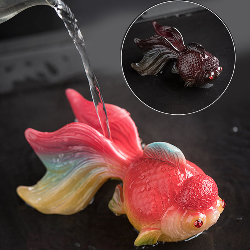 Nimara Ritual Color Changing Koi Fish Resin Tea Pet Wealth Home Figurine Decoration