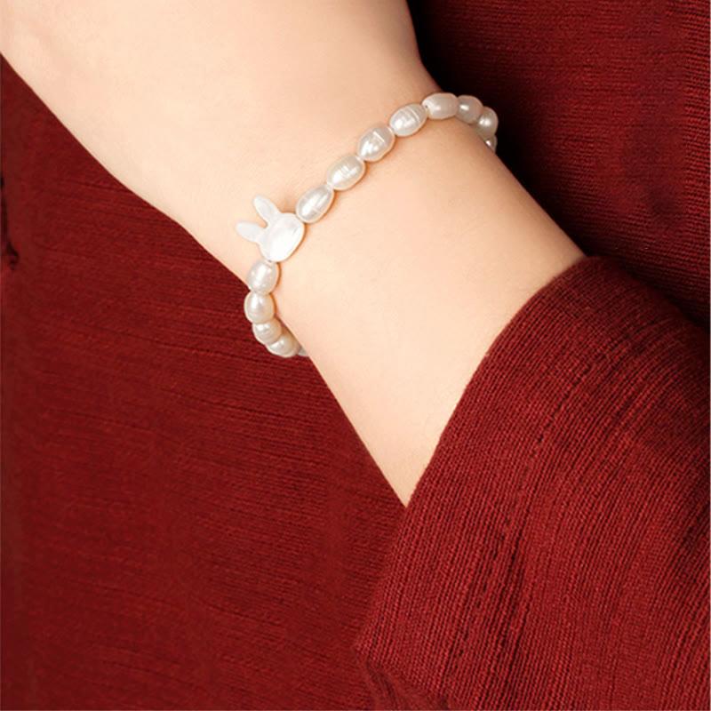 Nimara Ritual Natural Pearl Cute Rabbit Sincerity Bracelet