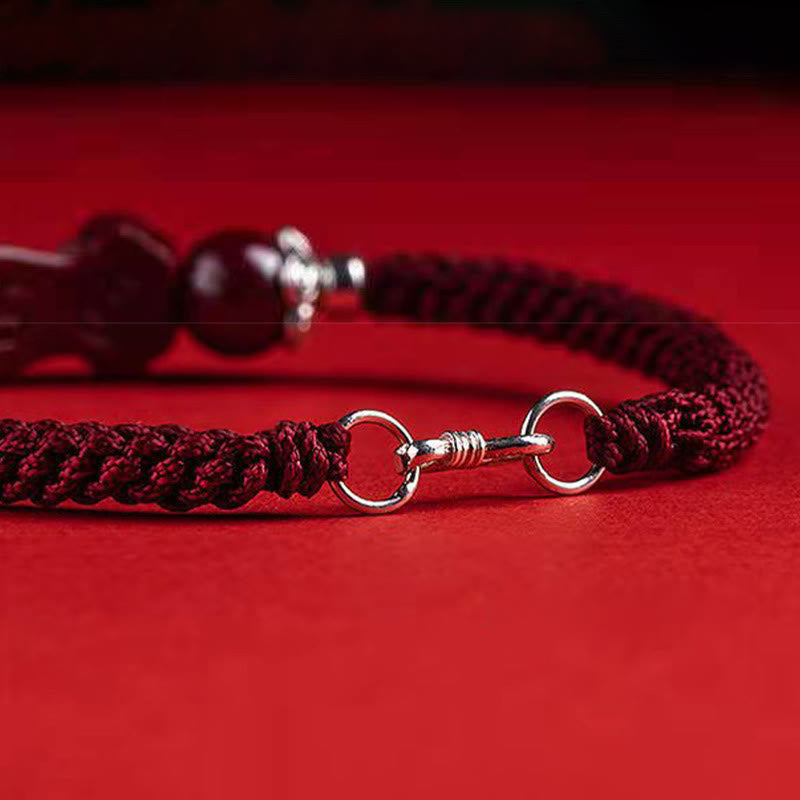 Nimara Ritual Handcrafted PiXiu Cinnabar Wealth Luck Braided Bracelet