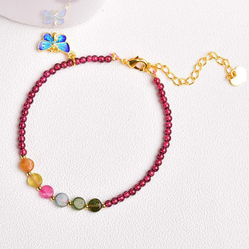 Nimara Ritual Garnet Tourmaline Butterfly Protection Bracelet Anklet