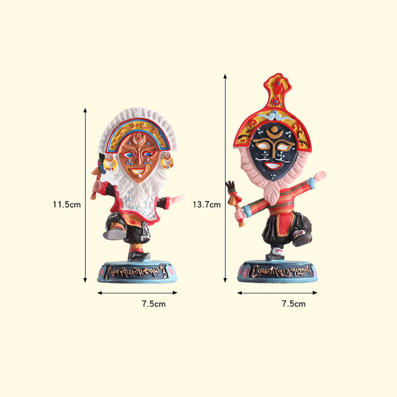 Nimara Ritual Tibetan Opera Face Mask Puppet Home Office Car Decoration Ornament