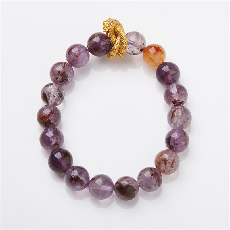 Nimara Ritual Purple Phantom Copper Gold-plated Dragon Wisdom Bracelet