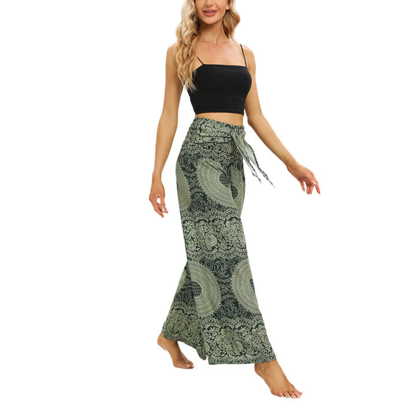 Nimara Ritual Boho Lace-up Wide Leg Pants Women's Yoga Pants