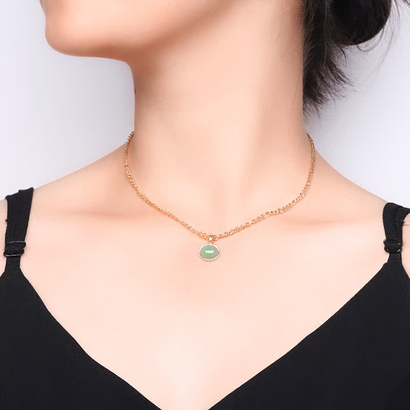 Nimara Ritual Oval Turquoise Strength Titanium Steel Necklace Pendant