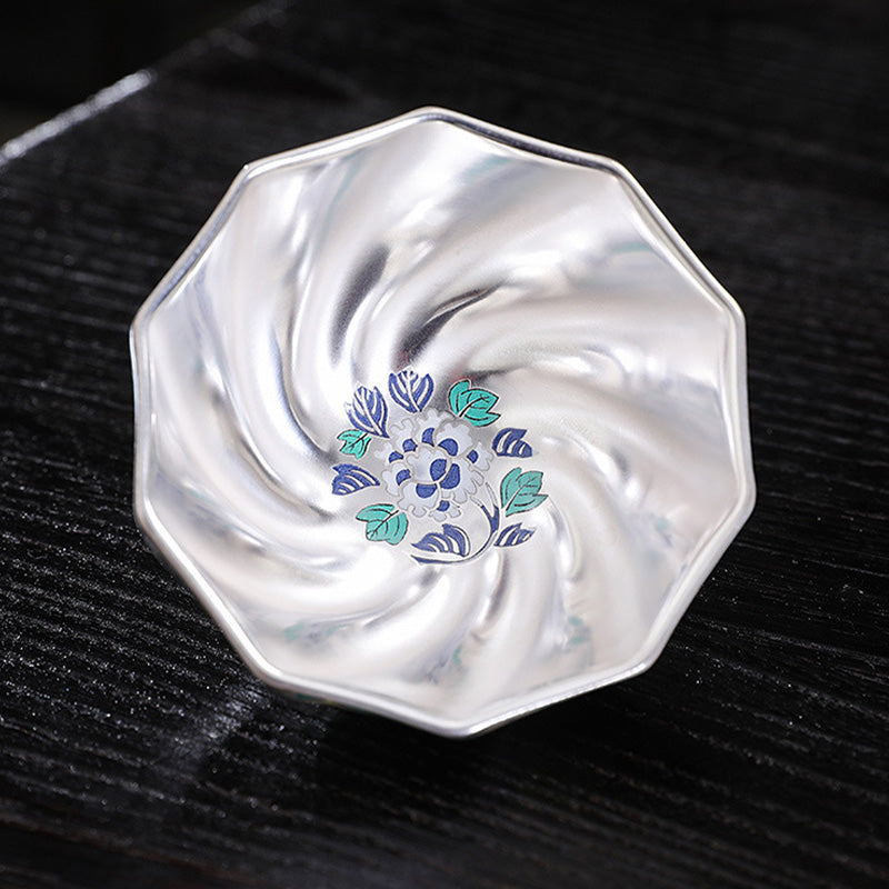 Nimara Ritual Chrysanthemum Flowers Ceramic Teacup Kung Fu Tea Cup