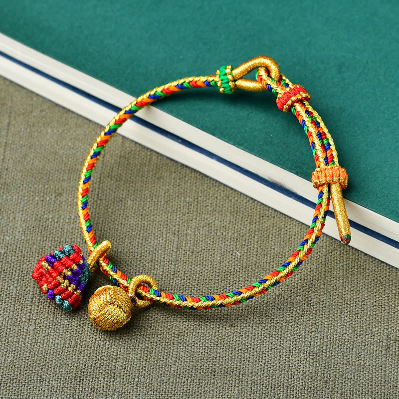 Nimara Ritual Colorful Rope Luck Handmade Zongzi Golden Ball Charm Bracelet