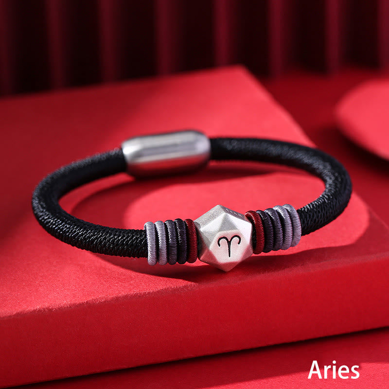 Nimara Ritual 999 Sterling Silver 12 Constellations of the Zodiac Blessing Handmade String Bracelet
