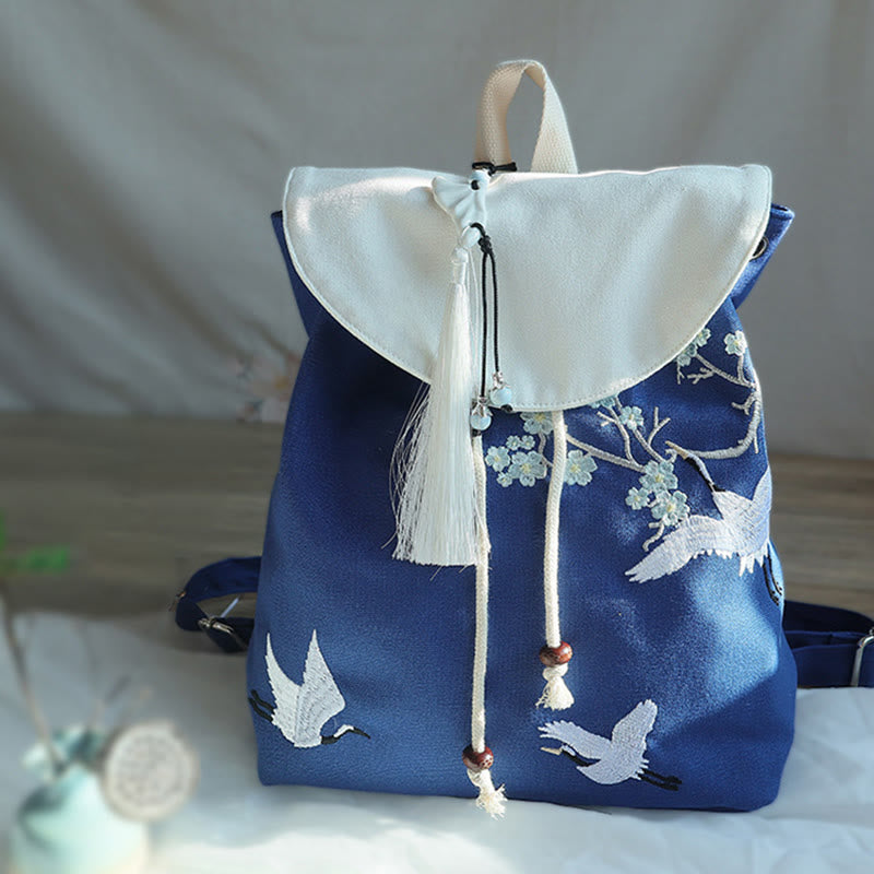 Nimara Ritual Handmade Embroidered Large Capacity Canvas Backpack