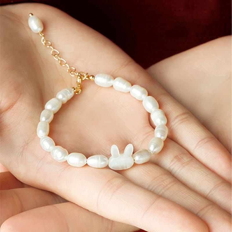 Nimara Ritual Natural Pearl Cute Rabbit Sincerity Bracelet