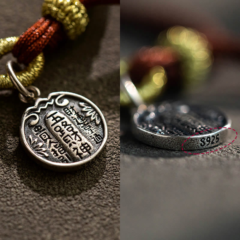 Nimara Ritual Handmade 925 Sterling Silver Five Directions Gods of Wealth Luck Protection String Braid Bracelet