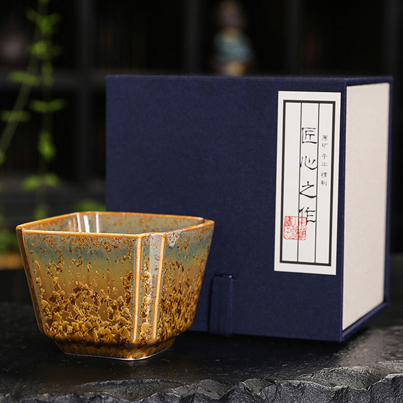 Nimara Ritual Colorful Brown Ceramic Teacup Kung Fu Tea Cup Bowl