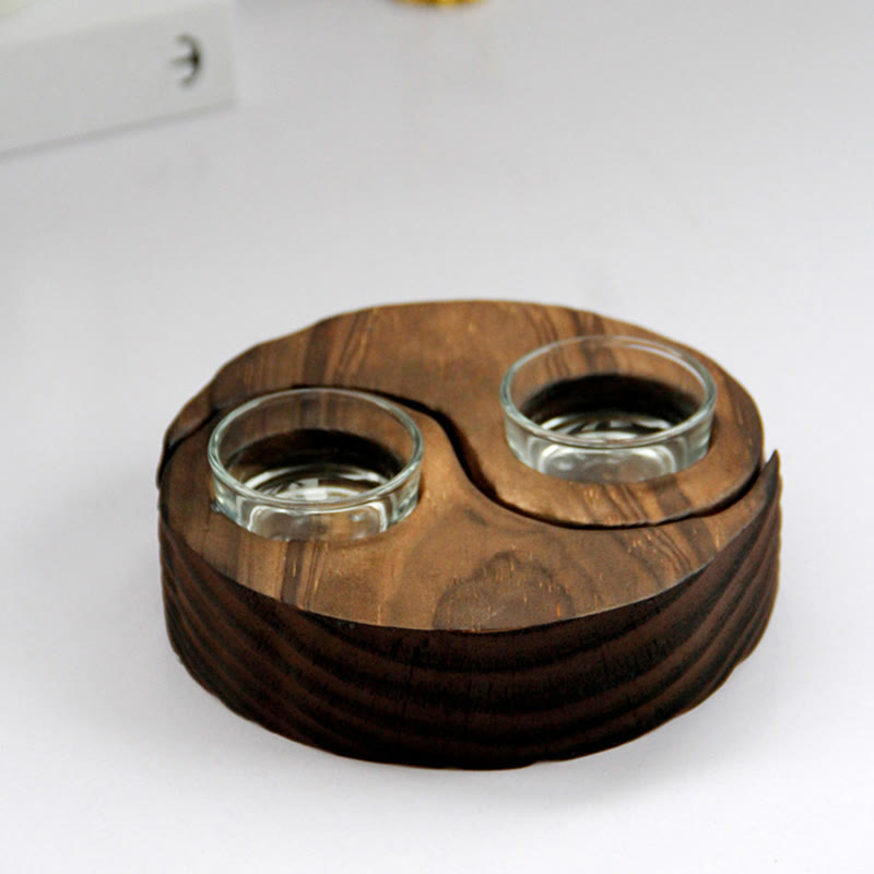 Nimara Ritual Yin Yang Wood Candle Holder Meditation Rituals Use Items