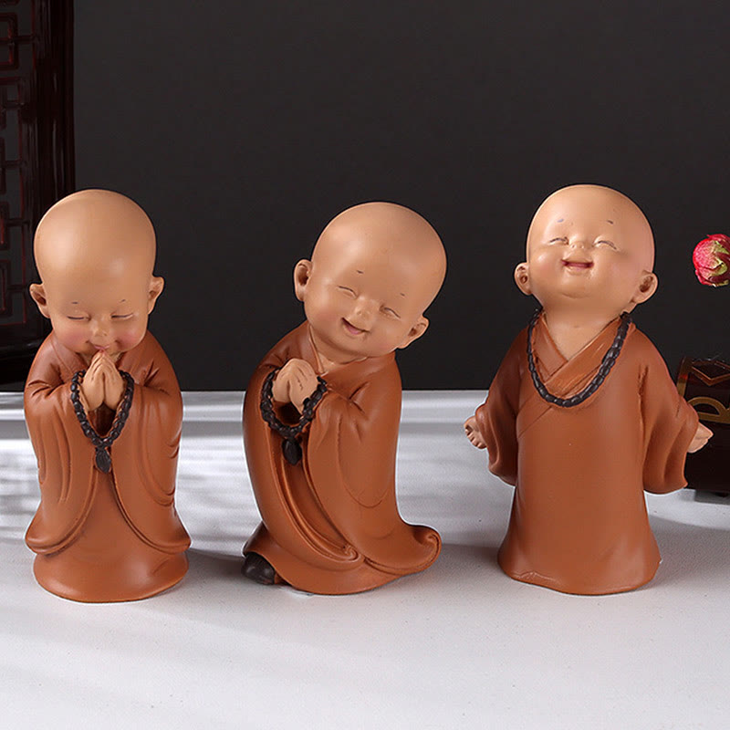 Nimara Ritual Small Mini Meditation Praying Monk Serenity Resin Home Decoration