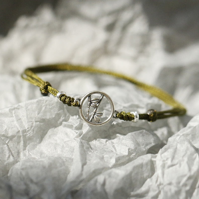 Nimara Ritual 925 Sterling Silver Bamboo Luck String Bracelet