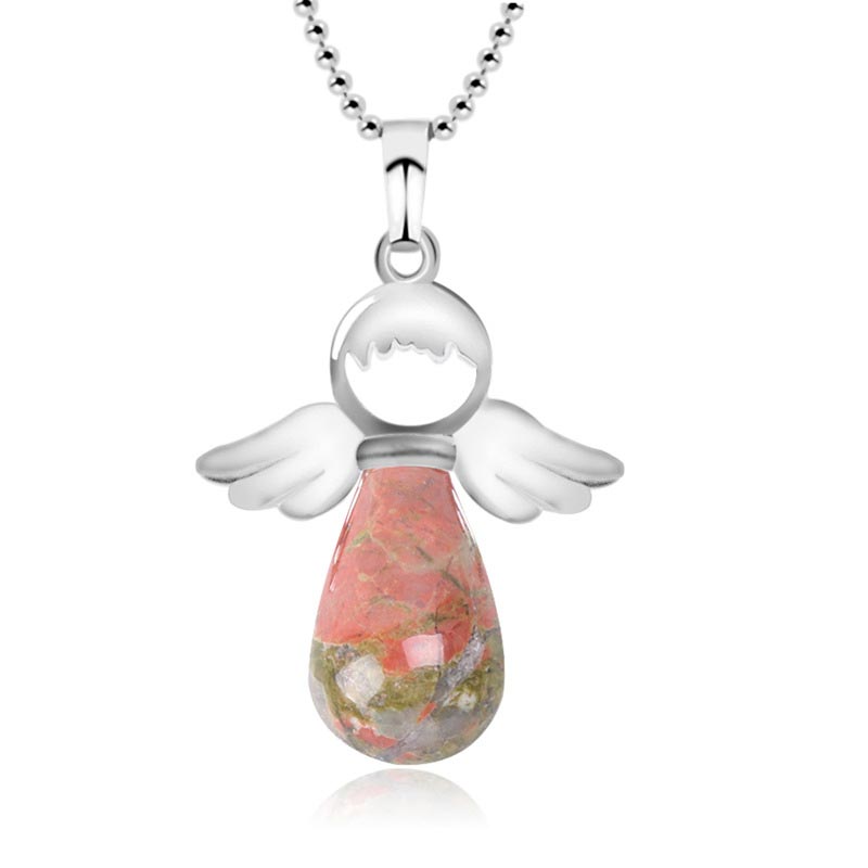 Nimara Ritual Little Angel Wings Natural Crystal Luck Necklace Pendant