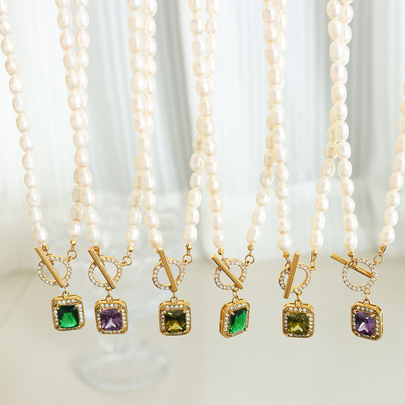 Nimara Ritual Pearl Zircon Wealth Charm Necklace Pendant