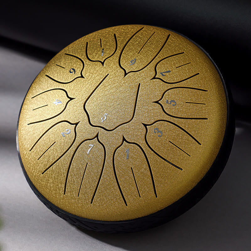 Nimara Ritual Steel Tongue Drum Sound Healing Meditation Yoga Lotus Drum Kit 11 Note 6 Inch
