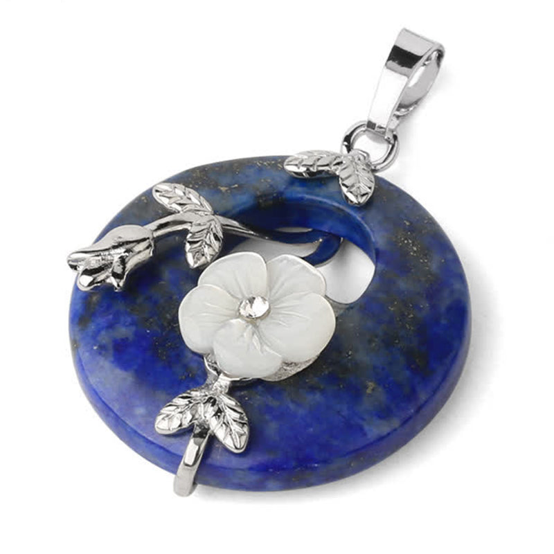 Nimara Ritual Various Crystal Amethyst Green Aventurine Flower Healing Necklace Pendant