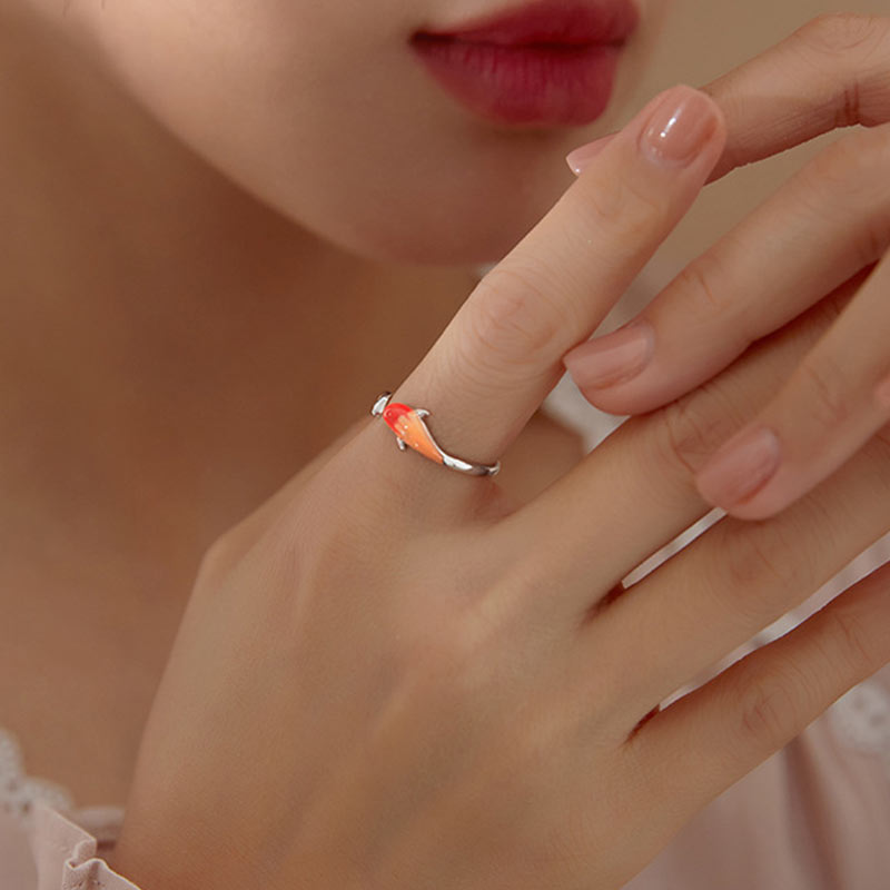 Nimara Ritual Koi Fish Copper Balance Luck Adjustable Ring