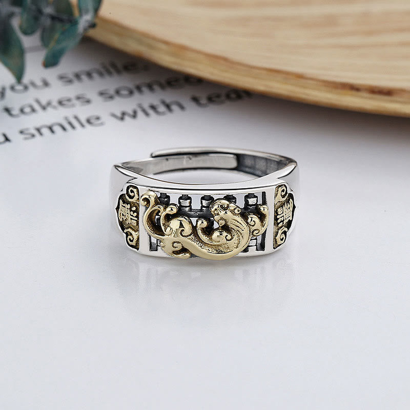 Nimara Ritual 925 Sterling Silver PiXiu Luck Wealth Adjustable Ring