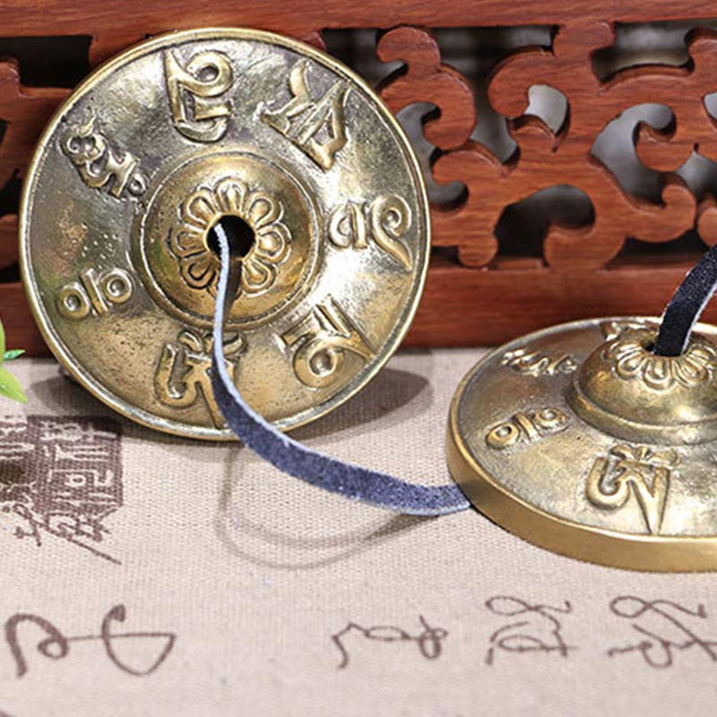 Nimara Ritual Tibetan Tingsha Bell Six True Words Dragon Copper Balance Decoration With Bag