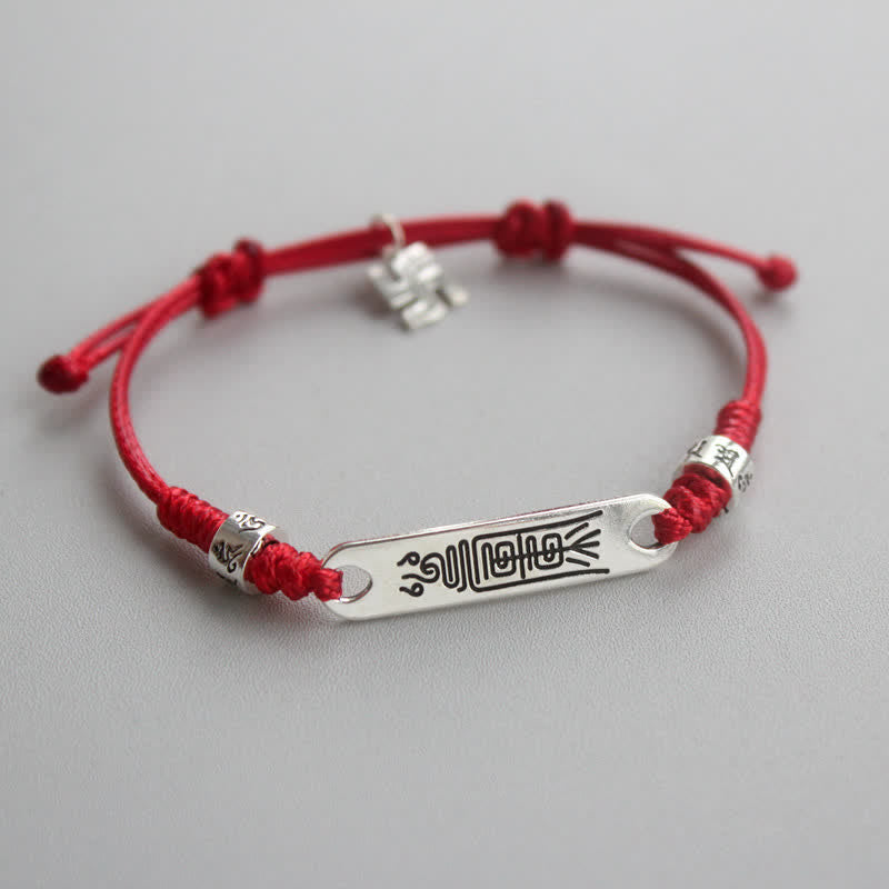 Nimara Ritual 925 Sterling Silver Red String Luck Strength Braid Bracelet